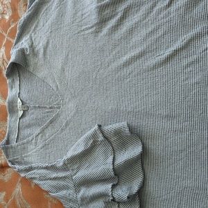 Lucky Brand Striped Ruffle Knit  Mini Dress size M